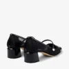 Elisa 45 svarta pumps i lack och mesh