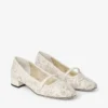 Elisa Ballerina Latte jimmy choo perforerade nappa-snörningsballerinaskor