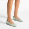 Elisa Ballerina Verde Jimmy Choo-spets och Spazzolato-ballerinapumps