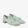 Elisa Ballerina Verde Jimmy Choo-spets och Spazzolato-ballerinapumps