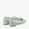 Elisa Ballerina Verde Jimmy Choo-spets och Spazzolato-ballerinapumps
