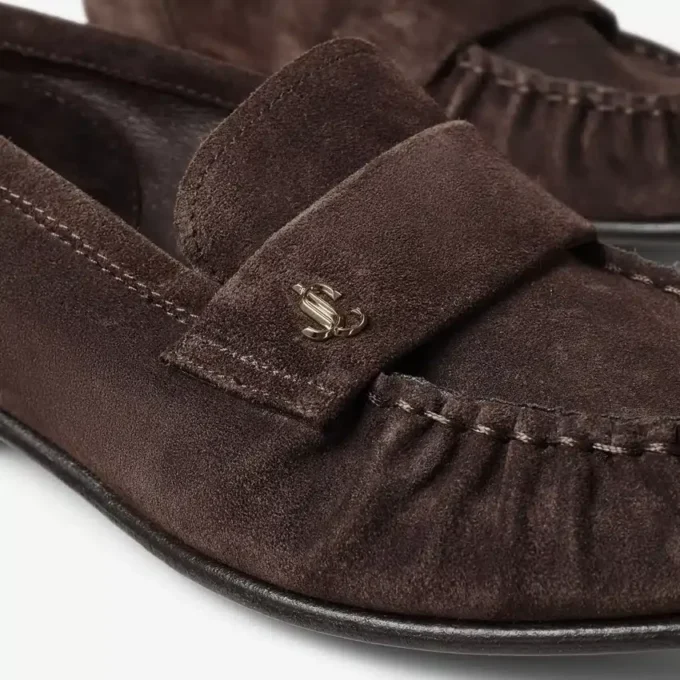 Ellis Loafer F Loafers i chokladbrunt mocka