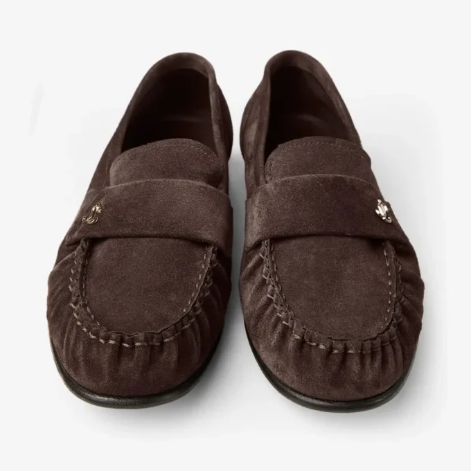 Ellis Loafer F Loafers i chokladbrunt mocka