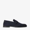 Ellis Loafer F Loafers i marinblått mocka