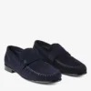 Ellis Loafer F Loafers i marinblått mocka