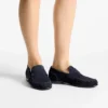 Ellis Loafer F Loafers i marinblått mocka