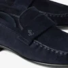 Ellis Loafer F Loafers i marinblått mocka