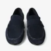 Ellis Loafer F Loafers i marinblått mocka