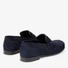 Ellis Loafer F Loafers i marinblått mocka