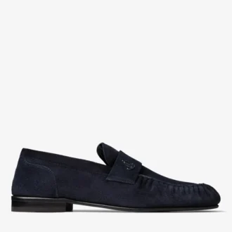 Ellis Loafer M Loafers i midnattsfärgat sammet och mocka