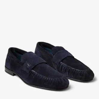 Ellis Loafer M Loafers i midnattsfärgat sammet och mocka