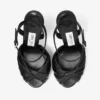 Elly 120 Svarta sandaler i mjukt handskläder och glansigt nappaläder