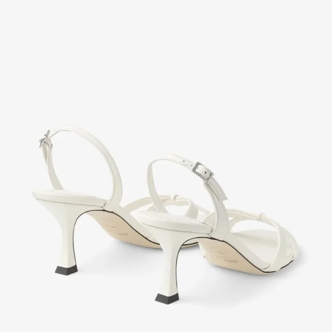 Elsy 70 Latte Nappa Leather Crossover Slingback