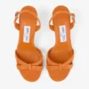 Elsy 70 Sunset Orange Suede Crossover Slingbacks
