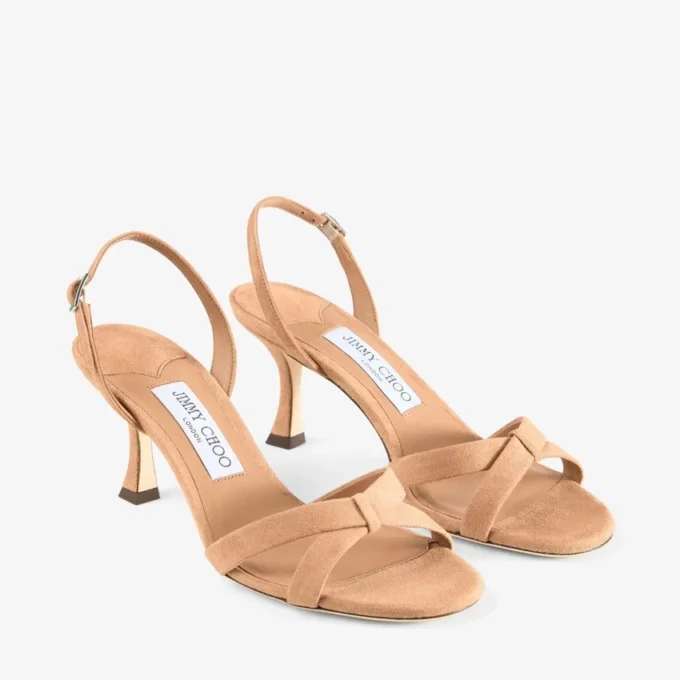 Elsy 70 Toffee Suede Crossover Slingback