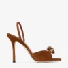 Emani 100 sandaler i tan och bärnstensfärgat mocka Emani 100 sandaler i tan och bärnstensfärgat mocka
