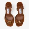 Emani 100 sandaler i tan och bärnstensfärgat mocka Emani 100 sandaler i tan och bärnstensfärgat mocka