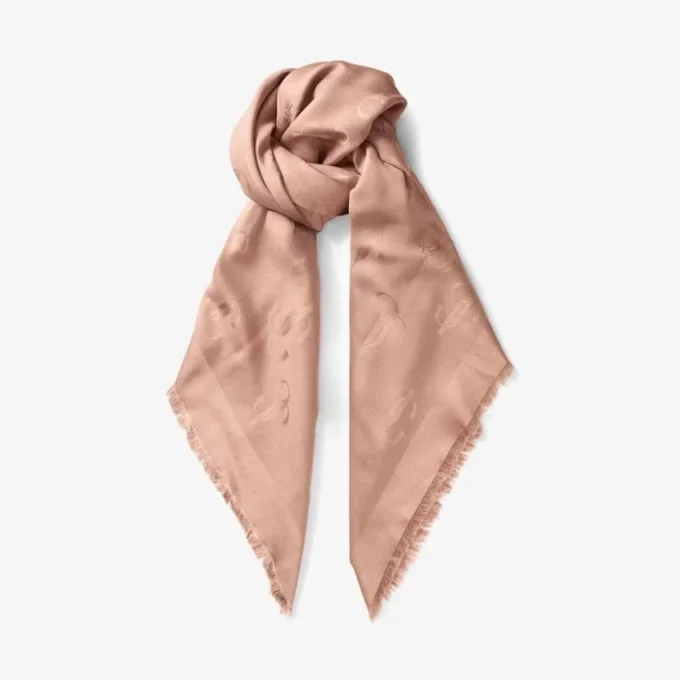 Emani balettrosa sjal i jacquard av silke och ull Emani balettrosa sjal i jacquard av silke och ull