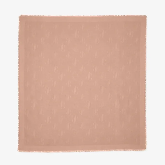 Emani balettrosa sjal i jacquard av silke och ull Emani balettrosa sjal i jacquard av silke och ull