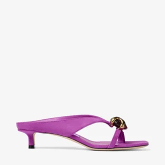 Emeri Stone 35 sandaler i violett orkidé och mörk bärnstensfärgad mocka
