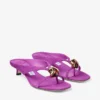 Emeri Stone 35 sandaler i violett orkidé och mörk bärnstensfärgad mocka