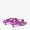 Emeri Stone 35 sandaler i violett orkidé och mörk bärnstensfärgad mocka