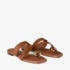 Emeri Stone Flat sandaler i tan och bärnstensfärgat mocka Emeri Stone Flat sandaler i tan och bärnstensfärgat mocka