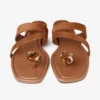 Emeri Stone Flat sandaler i tan och bärnstensfärgat mocka Emeri Stone Flat sandaler i tan och bärnstensfärgat mocka
