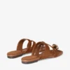 Emeri Stone Flat sandaler i tan och bärnstensfärgat mocka Emeri Stone Flat sandaler i tan och bärnstensfärgat mocka