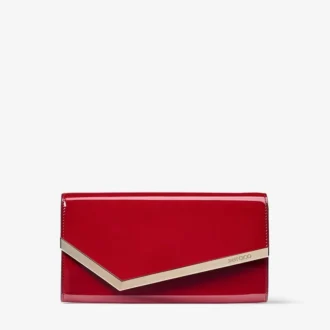 Emmie Ruby Red Clutch i lackläder