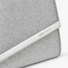 Emmie silverfärgad clutchväska i fint glitterläder Emmie silverfärgad clutchväska i fint glitterläder