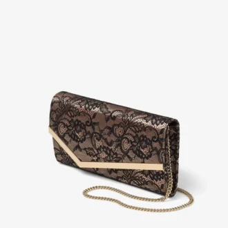 Emmie Svart och balettrosa jimmy choo spetsclutch