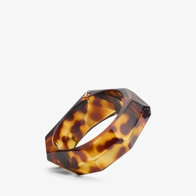 Facetterat armband Facetterat armband i sköldpaddsmönstrad akryl Facetterat armband Facetterat armband i sköldpaddsmönstrad akryl