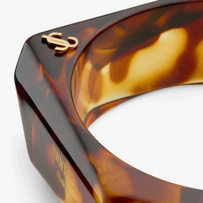 Facetterat armband Facetterat armband i sköldpaddsmönstrad akryl Facetterat armband Facetterat armband i sköldpaddsmönstrad akryl