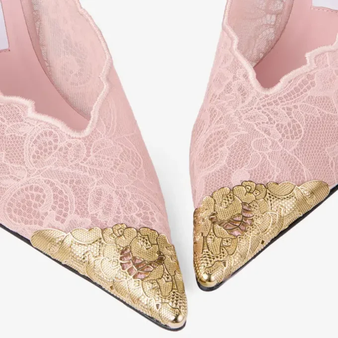 Faiz 100 Rose jimmy choo spetspumps med spetsdetaljer i metall Faiz 100 Rose jimmy choo spetspumps med spetsdetaljer i metall