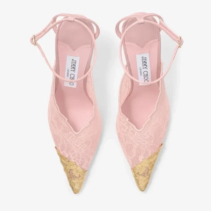 Faiz 100 Rose jimmy choo spetspumps med spetsdetaljer i metall Faiz 100 Rose jimmy choo spetspumps med spetsdetaljer i metall