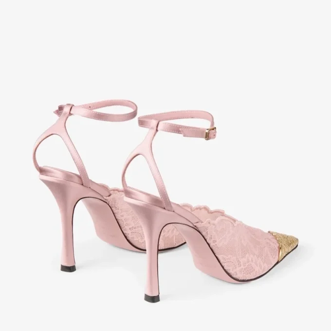 Faiz 100 Rose jimmy choo spetspumps med spetsdetaljer i metall Faiz 100 Rose jimmy choo spetspumps med spetsdetaljer i metall