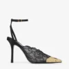 Faiz 100 svarta spetspumps från jimmy choo med spetsdetaljer i metall Faiz 100 svarta spetspumps från jimmy choo med spetsdetaljer i metall