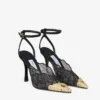 Faiz 100 svarta spetspumps från jimmy choo med spetsdetaljer i metall Faiz 100 svarta spetspumps från jimmy choo med spetsdetaljer i metall
