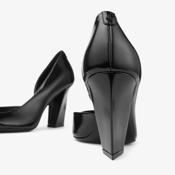 Farren 85 svarta pumps i mjukt spazzolato-läder Farren 85 svarta pumps i mjukt spazzolato-läder