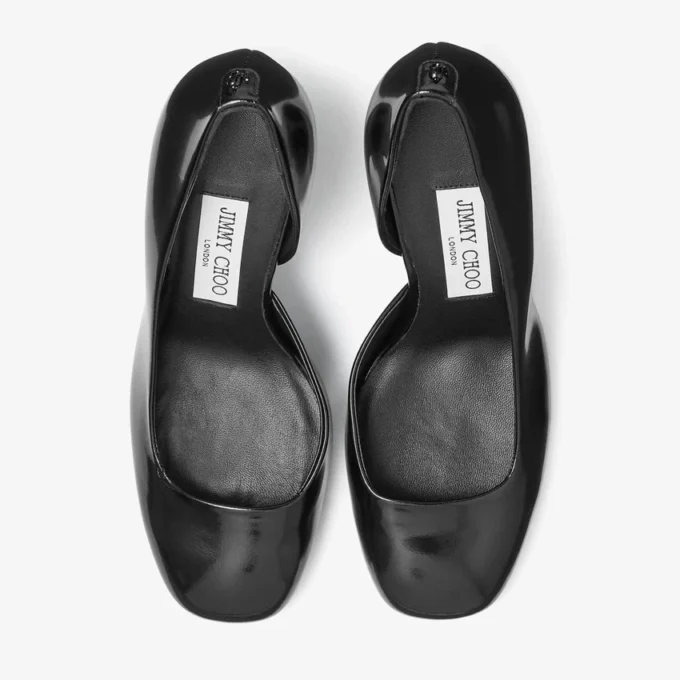Farren 85 svarta pumps i mjukt spazzolato-läder Farren 85 svarta pumps i mjukt spazzolato-läder