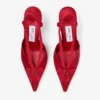 Faya 95 rubinröda satin- och grosgrain-slingbacks Faya 95 rubinröda satin- och grosgrain-slingbacks