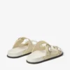 Fayence Sandal Champagne Sandaler i metalliskt lackläder med pärlor