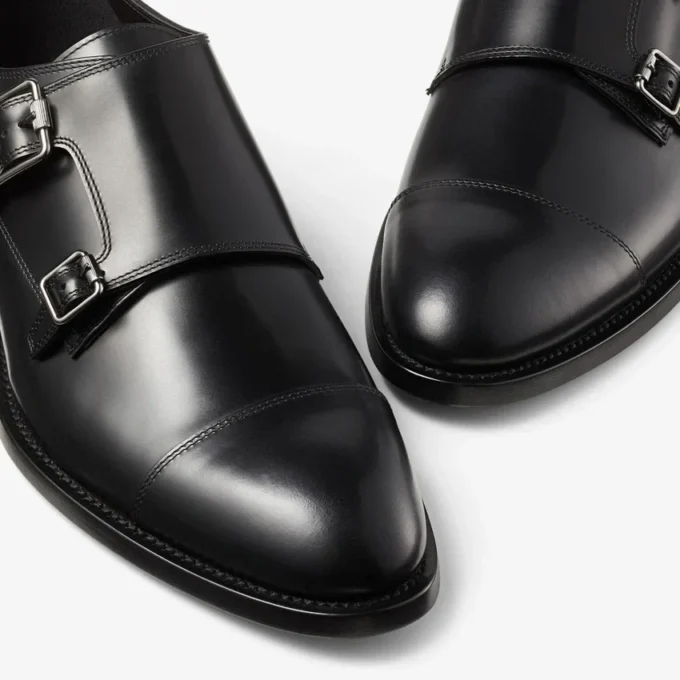 Finnion Monkstrap Svarta skor i borstat läder med monkstrap Finnion Monkstrap Svarta skor i borstat läder med monkstrap