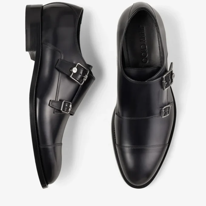 Finnion Monkstrap Svarta skor i borstat läder med monkstrap Finnion Monkstrap Svarta skor i borstat läder med monkstrap