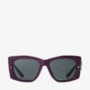 Gabi solglasögon i plommon- och gråfärgat acetat med fjärilsdesign Gabi solglasögon i plommon- och gråfärgat acetat med fjärilsdesign