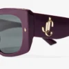 Gabi solglasögon i plommon- och gråfärgat acetat med fjärilsdesign Gabi solglasögon i plommon- och gråfärgat acetat med fjärilsdesign