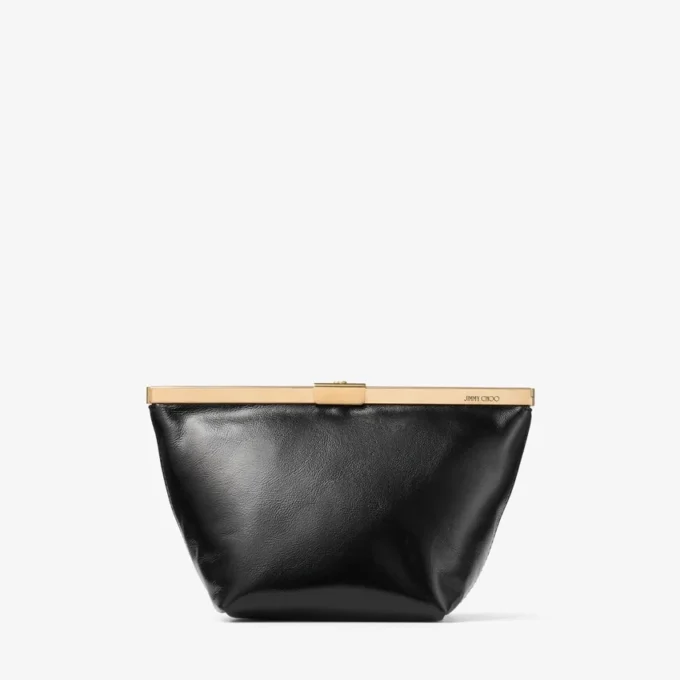 Ganache svart bikerläder-clutch Ganache svart bikerläder-clutch