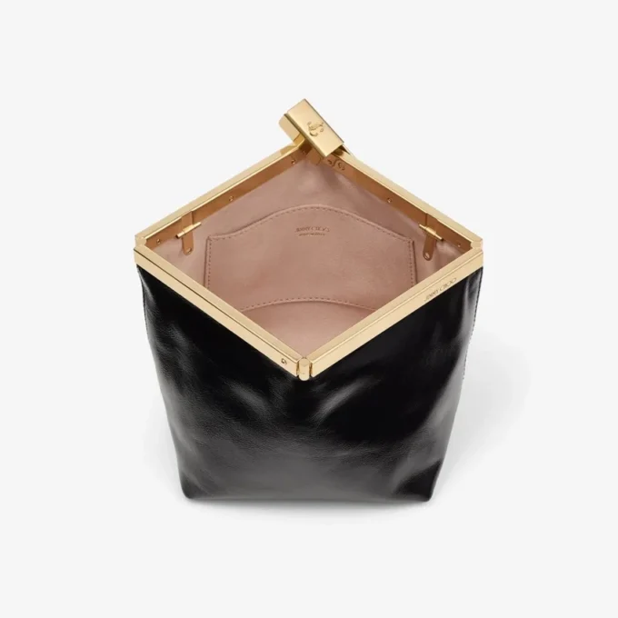 Ganache svart bikerläder-clutch Ganache svart bikerläder-clutch