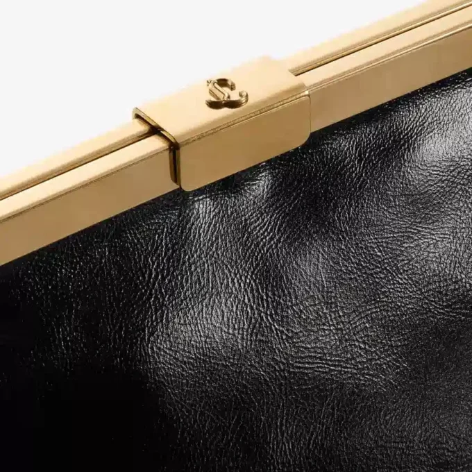 Ganache svart bikerläder-clutch Ganache svart bikerläder-clutch